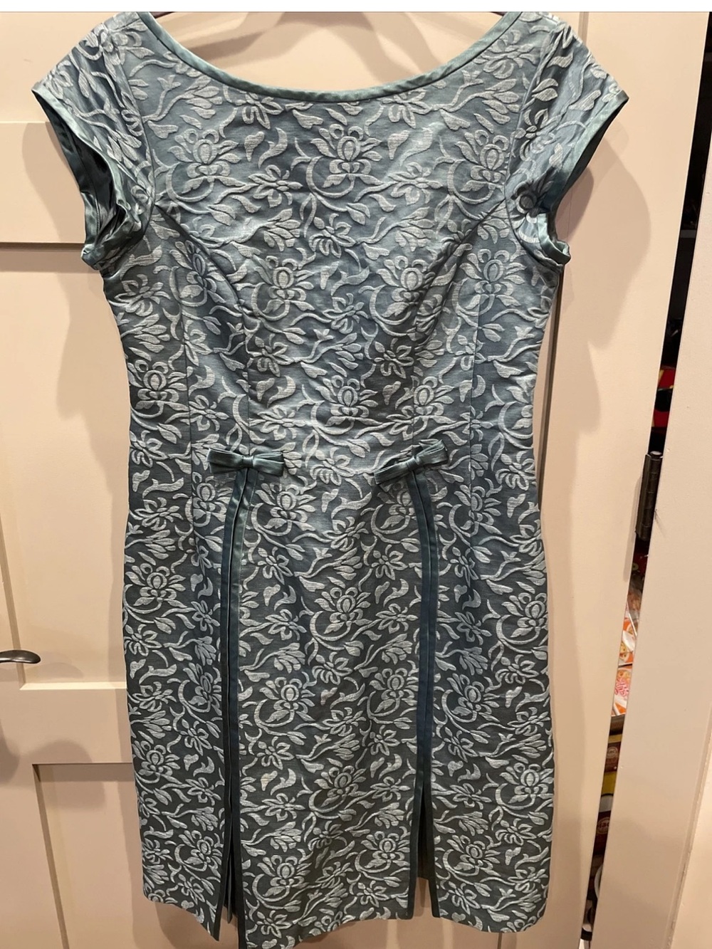 Nannette Lepore Jacquard Dress Green Floral Sheath Women’s Size 10 New With Tags